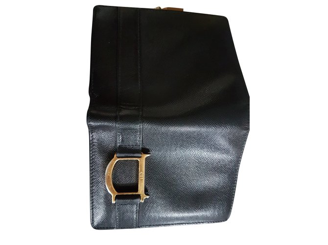 Dior Wallets Black Leather  ref.55407