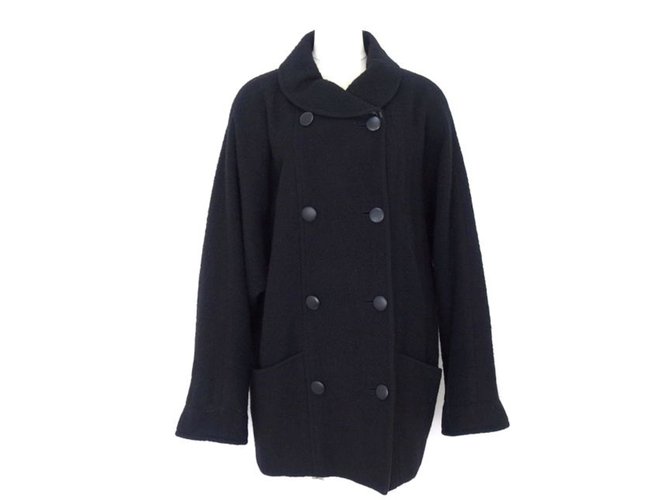 Christian Dior Wool Shawl Coat Nero Lana  ref.55416