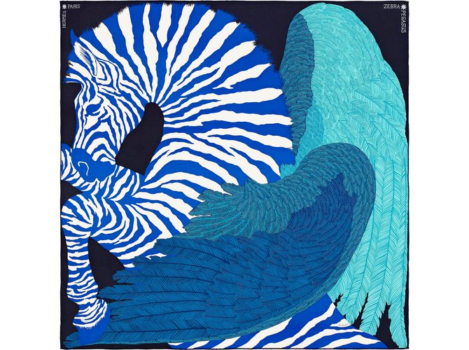 Hermès ZEBRA PEGASUS Blu Seta