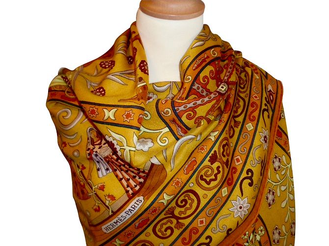 Hermès PEUPLE du VENT Multicolore Cachemire