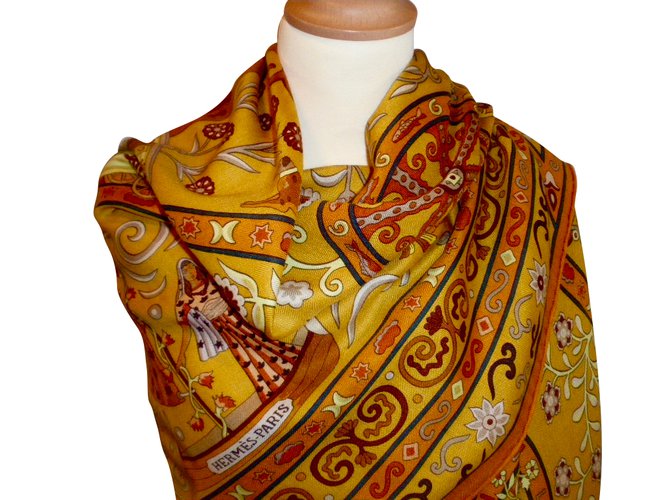 Hermès PEUPLE du VENT Multicolore Cachemire  ref.55485