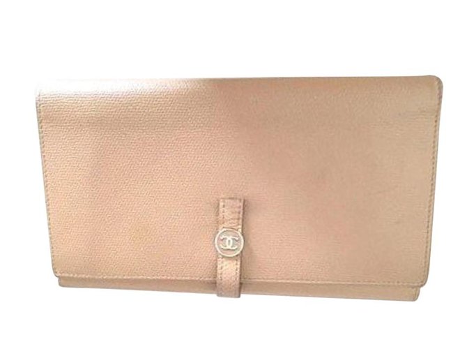 Chanel Wallets Beige Leather  ref.55498