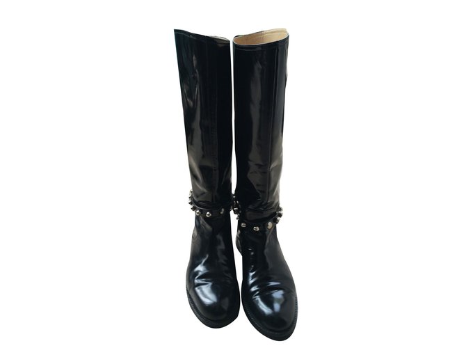 Moschino Boots Black Leather  ref.55529