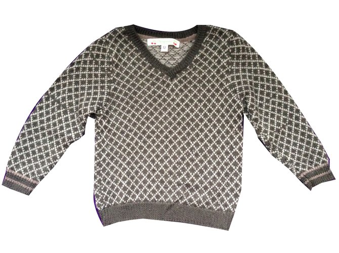 Bonpoint Sweaters Grey Wool  ref.55610