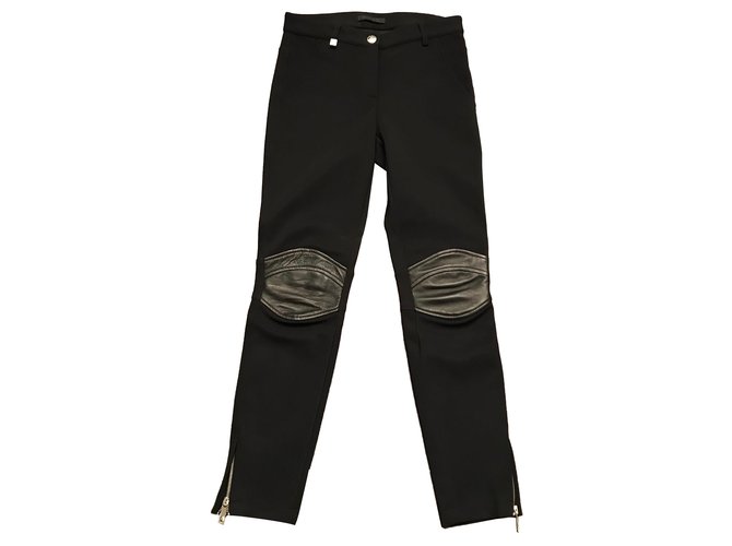 Pinko Pantalons Cuir Elasthane Polyamide Noir  ref.55630