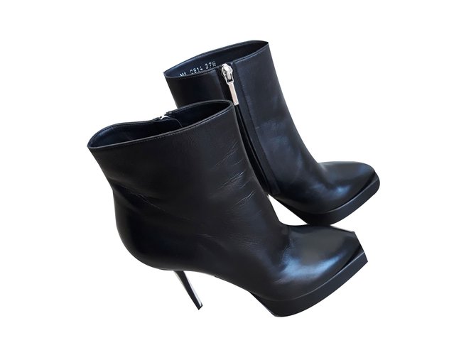 Dior Ankle Boots Black Leather  ref.55634
