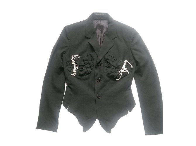 Yohji Yamamoto Blazers Jackets Black Wool  ref.55670