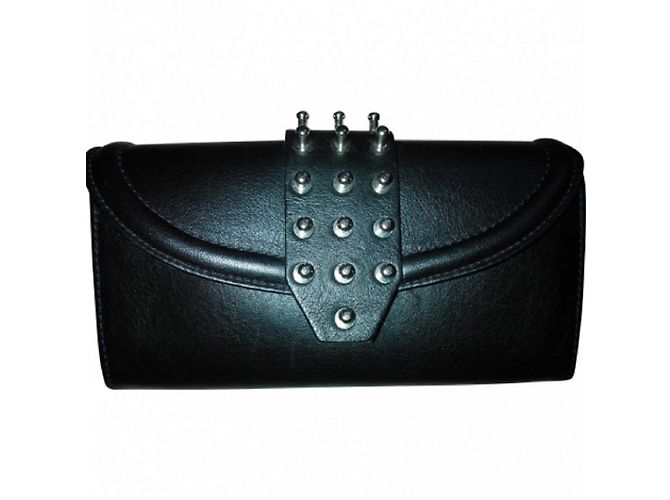 Cartera Alexander McQueen de cuero negro