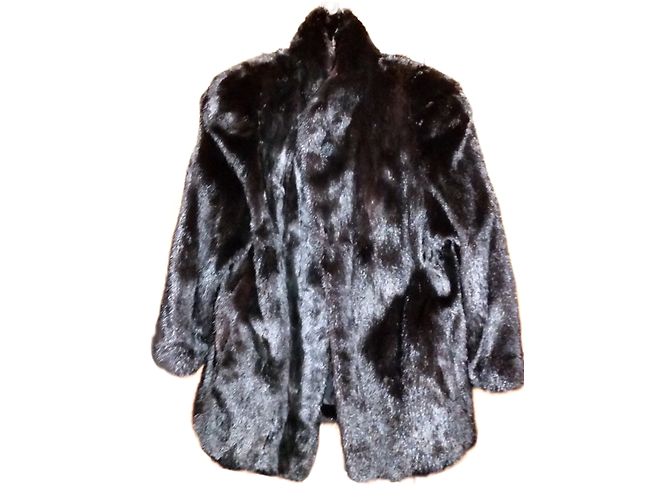 Autre Marque Schwarze Nerzjacke Größe 36/38FR