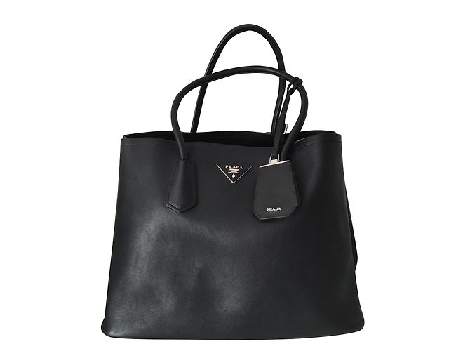 Prada Double Bag in pelle nera Vitello Nero