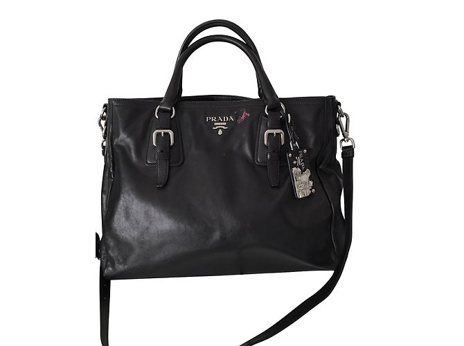 Bolsa Prada BN2340 de couro preto