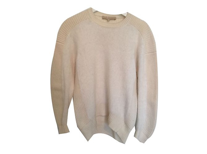 Vanessa Bruno Strickpullover Mohair und Wolle Creme Roh 
