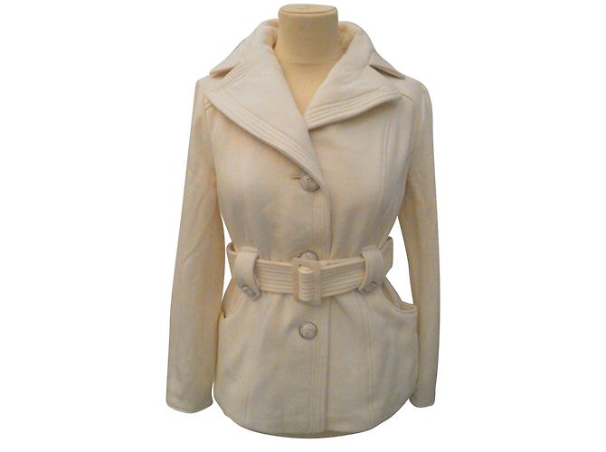 Kenneth Cole Safari Jacke Creme Baumwolle L