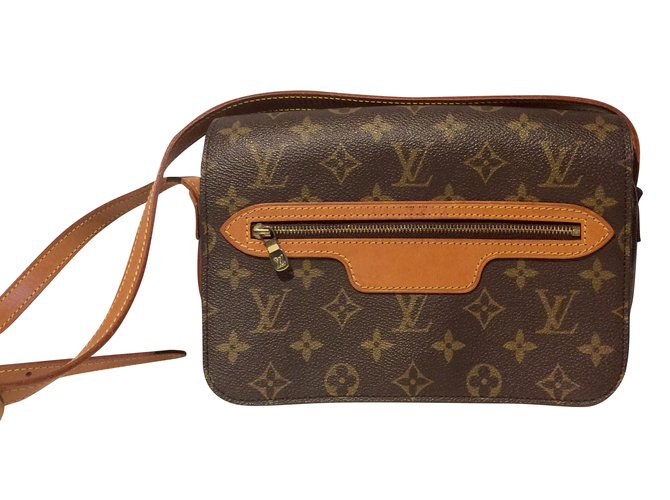 Louis Vuitton St germain vintage Brown Leather Cloth ref.55937 - Joli Closet