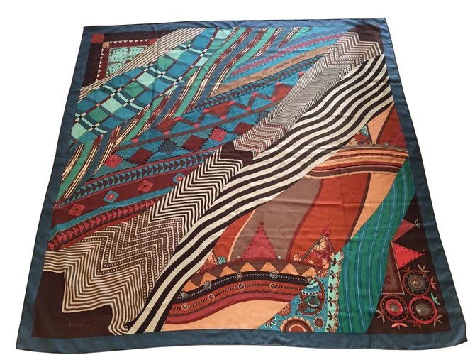 Châle Hermès cachemire « Coupons Indiens » Multicolore  ref.55953