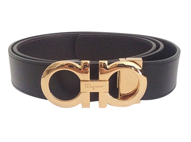 Salvatore Ferragamo Belt's man new with tags and box Black Leather  ref.55973