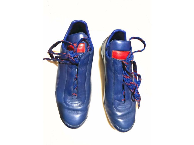 Sneakers Femme Louis Vuitton série limitée Cuir Bleu  ref.56017