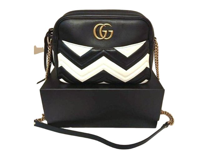 Gucci Marmont Handbags Leather Black 
