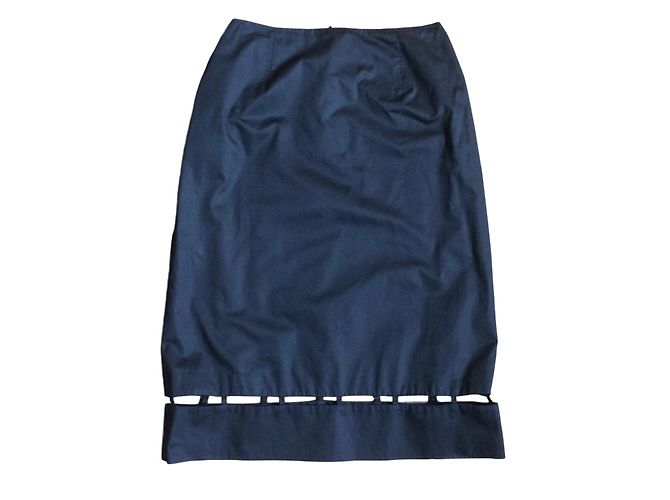 Falda Zapa de popelina de algodón negra Talla M Negro