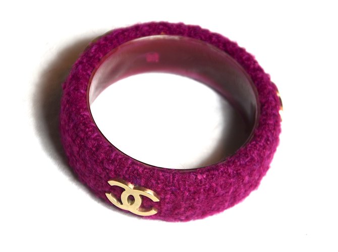 Chanel Armbänder Pink Kunststoff Tweed  ref.56111