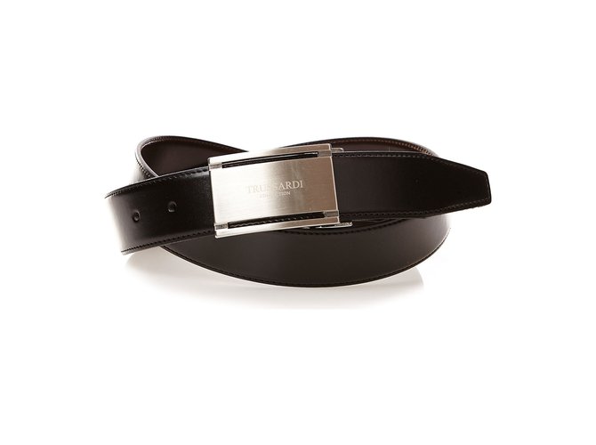 Cinturón trussardi con hebilla color negro. Cuero  ref.56171