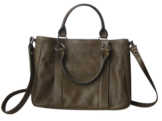 Longchamp Bolsas Caqui Couro  ref.56193