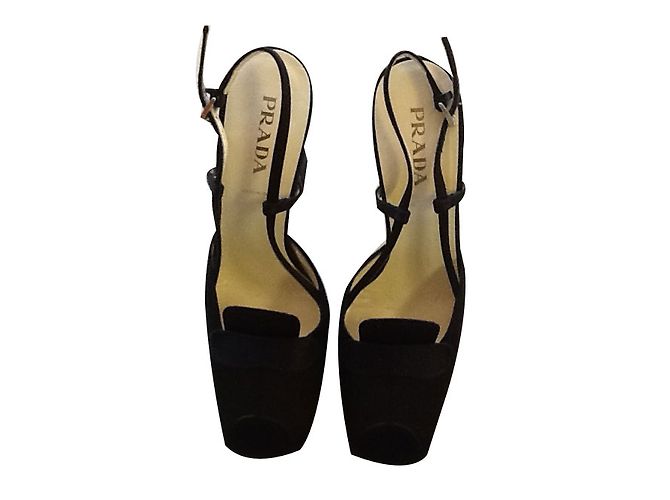 Prada Black Satin Heels 37IT