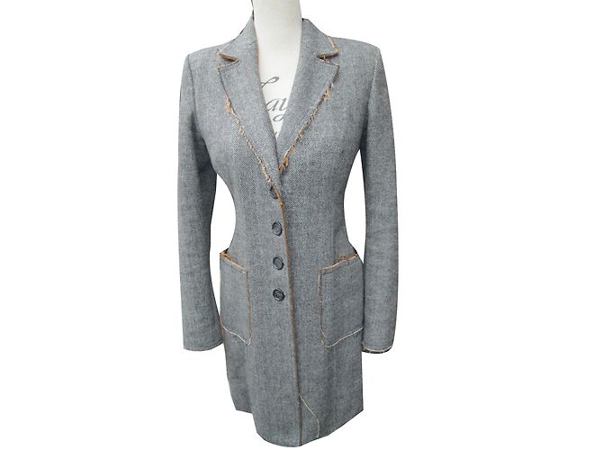 Iceberg Grey Wool Mid-Length Coat S