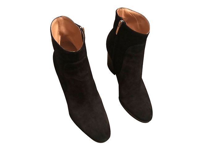 Botas de tornozelo Sergio Rossi em camurça preta 37.5 Preto
