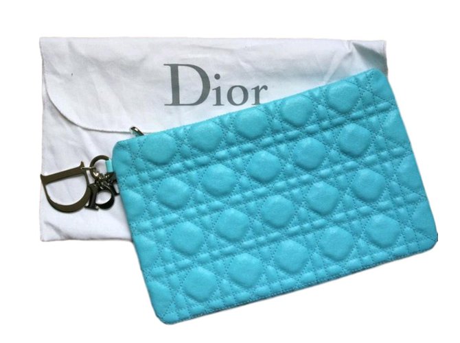 Saco de embreagem Lady Dior Azul  ref.56285