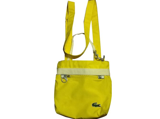 Pochette Lacoste in cotone gialla Giallo