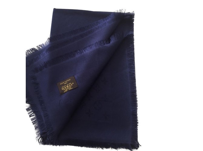 Louis Vuitton Sciarpa classica Monogram Blu Seta