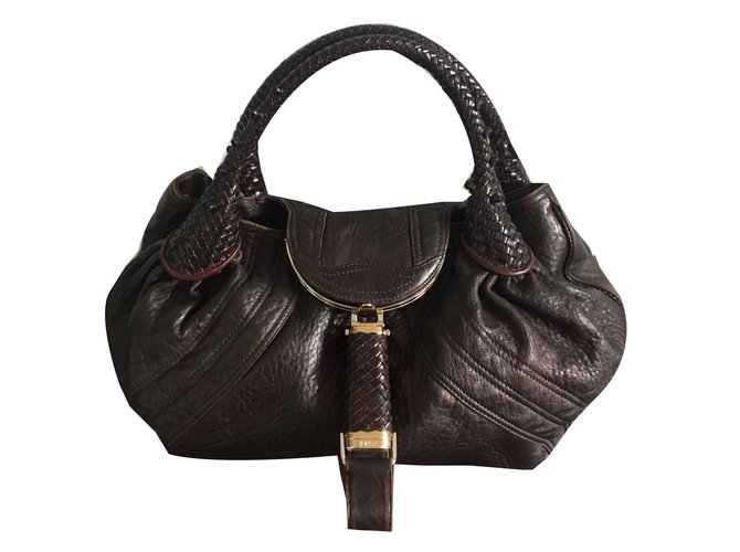 Fendi Spy bag Dark brown Leather  ref.56420