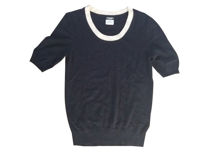 Chanel Knitwear Navy blue Cotton  ref.56425