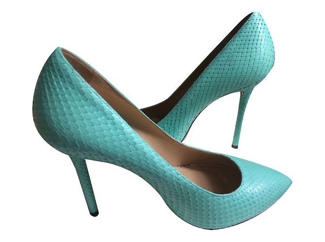 Décolleté Charlotte Olympia in Pitone Verde