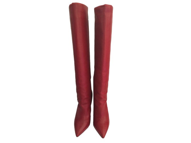 Isabel Marant Boots Red Leather  ref.56449