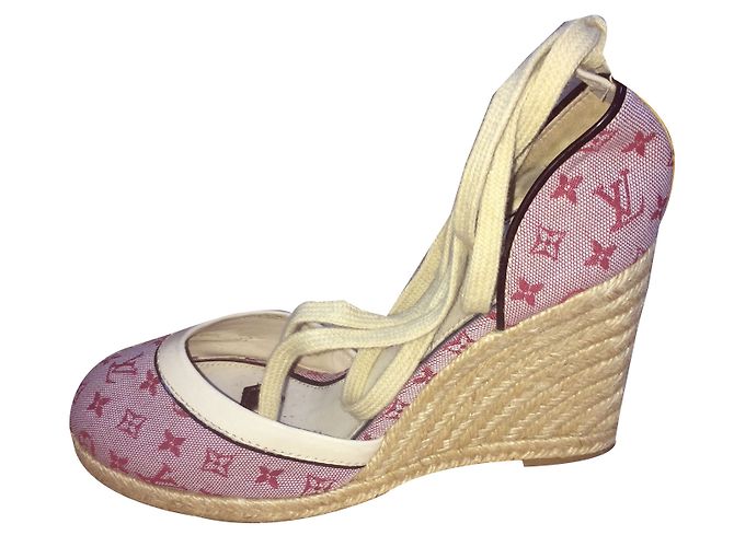 Louis Vuitton Espadrilles Pink Beige