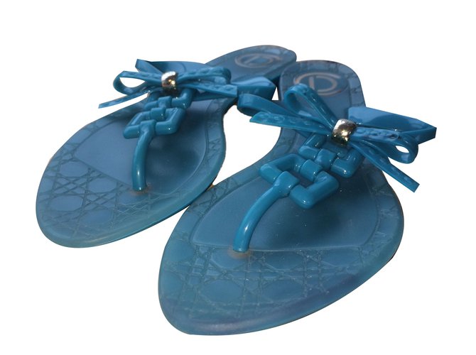 Dior sandali Blu Plastica  ref.56456