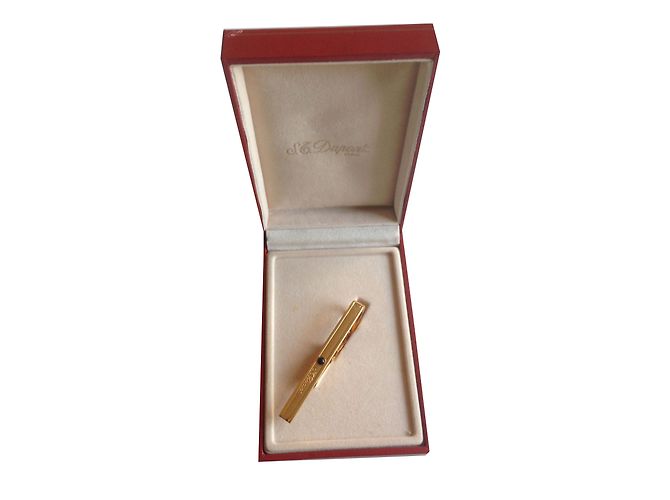 String tie St Dupont dorato placcato oro D'oro