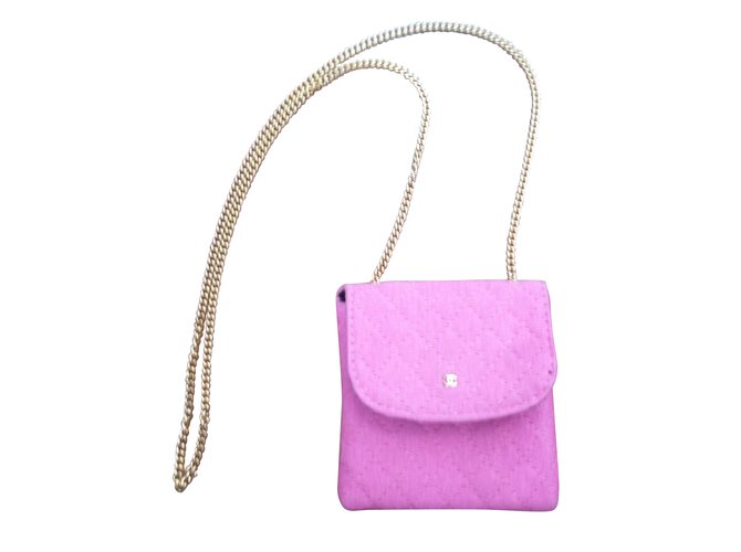 Chanel Clutch-Taschen Pink Baumwolle  ref.56519