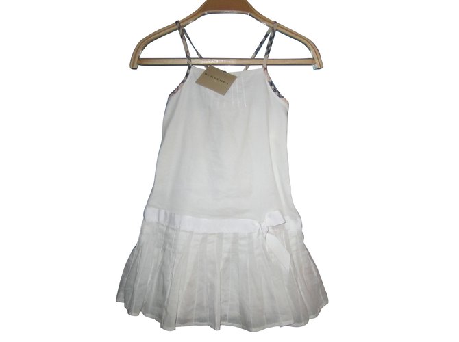Burberry Dresses White Cotton  ref.56532