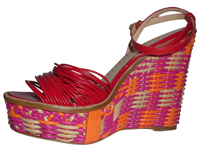Sandali con zecca Moschino Cheap And Chic in pelle rossa Rosso