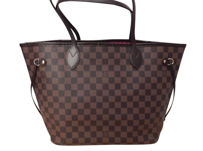 Louis Vuitton LV Neverfull Damier MM with strap Brown Cloth ref