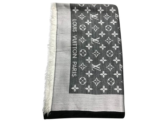 Louis Vuitton Scarves Black Wool  ref.56557