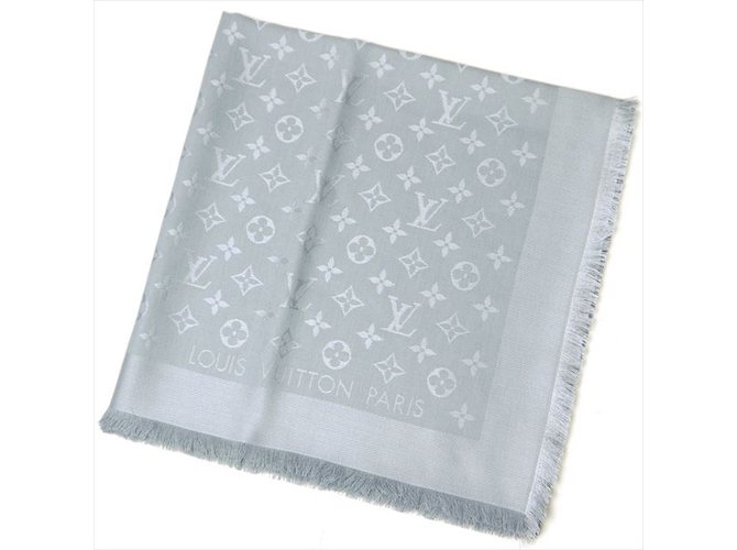Louis Vuitton Sciarpa classica Monogram Grigio Seta