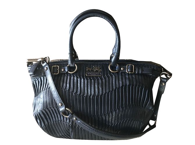 Coach Handtasche Navy Blau Leder