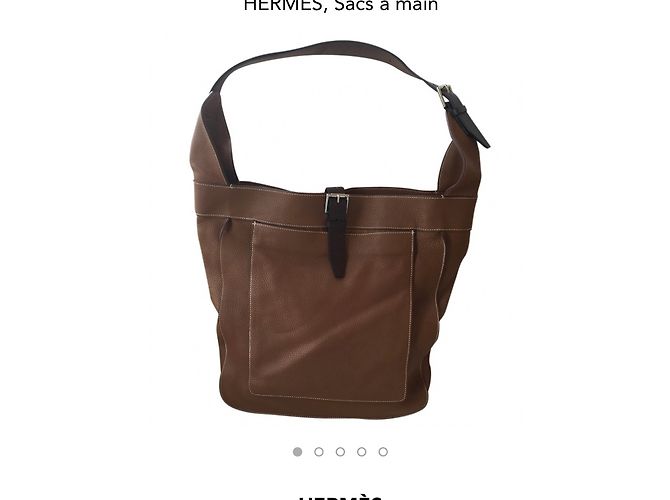 Bolsa de couro Hermès Caramel Caramelo