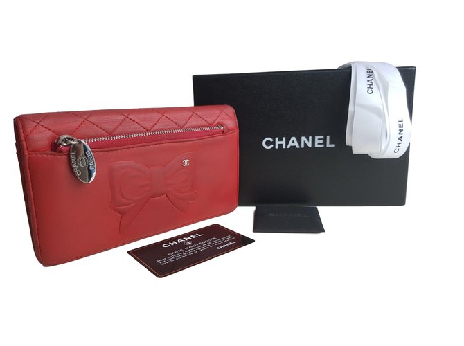 Chanel Wallets Red Leather ref.56722 Joli Closet