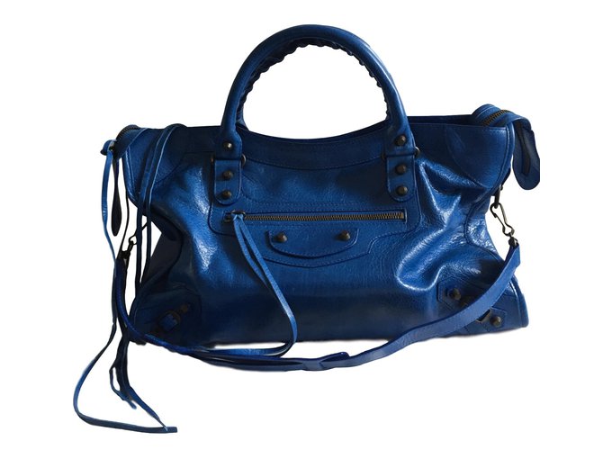 Balenciaga City classic Blue Leather  ref.56754