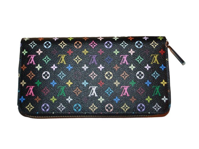 Louis Vuitton ZIPPY Wallet Multico Noir ref : M61876 Cuir Multicolore  ref.56759